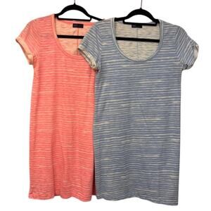 Gap LOT OF 2 T-Shirt Dresses Size Small Striped Cap Sleeve Knee Length Coastal